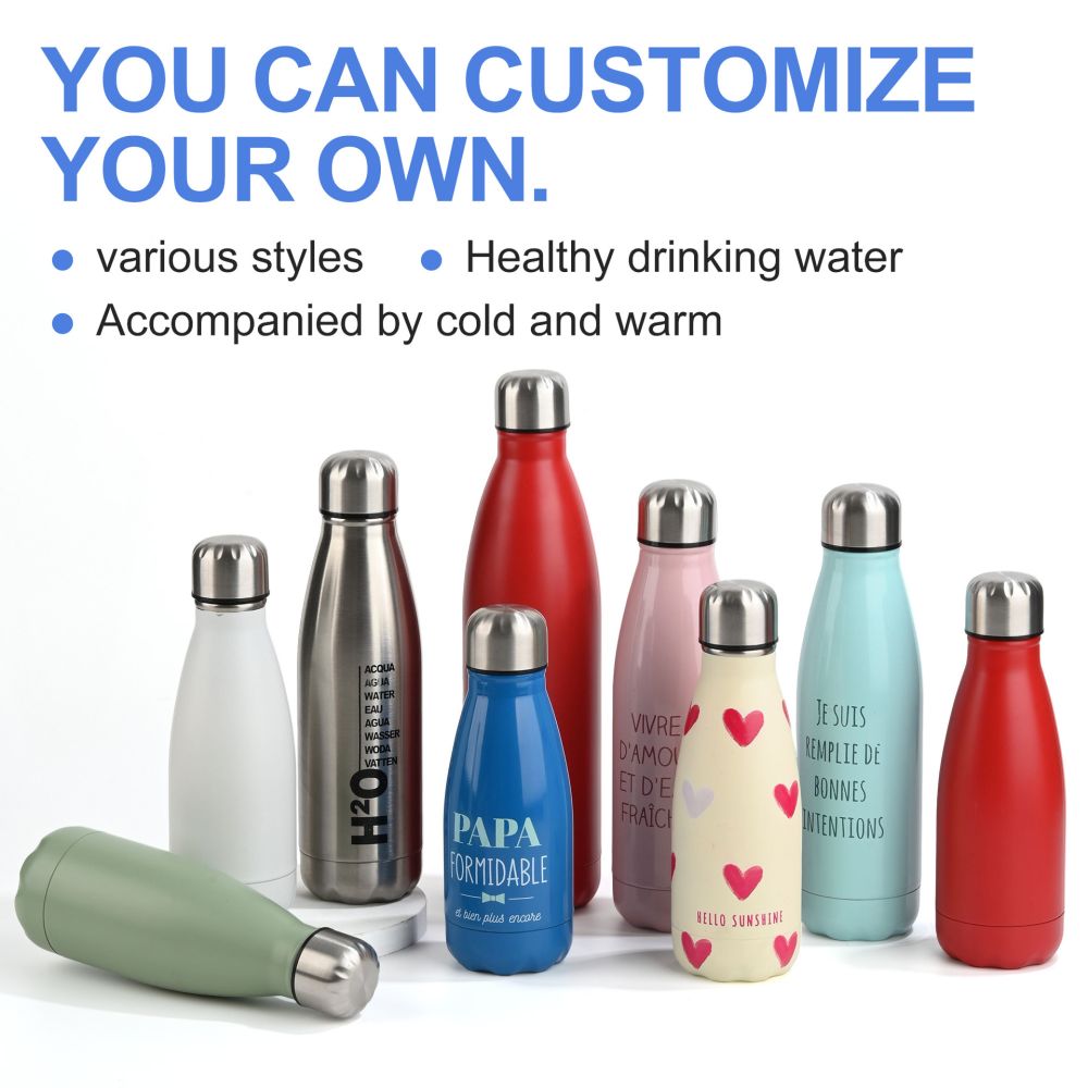 Cross-border Exclusive 304 Stainless Steel Cola Bottle Insulated Cup Double-Wall Sports Water Bottle Gift Cup Custom LOGO Wholesale