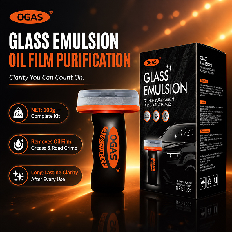 OGAS Auto-Glasreiniger und Ölfilmentferner Set mit Griff