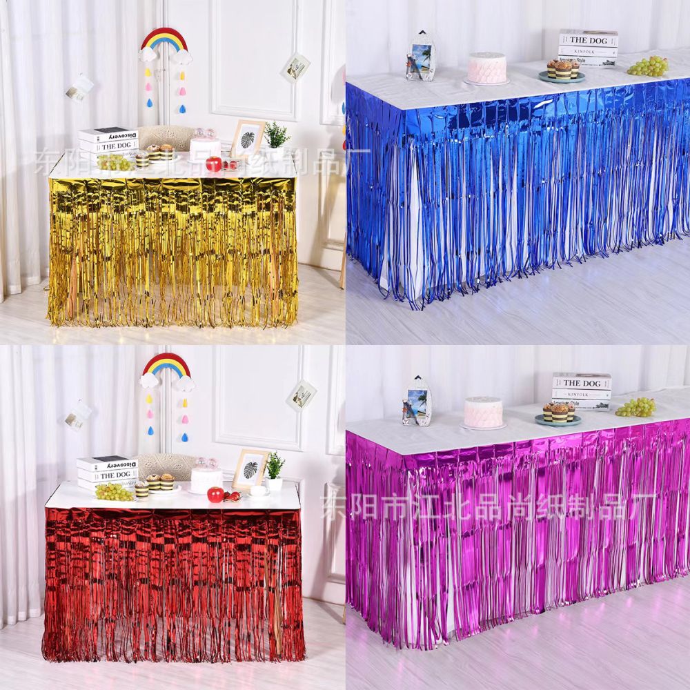 Tasseled Single-Use Table Skirt for Party and Wedding Decoration