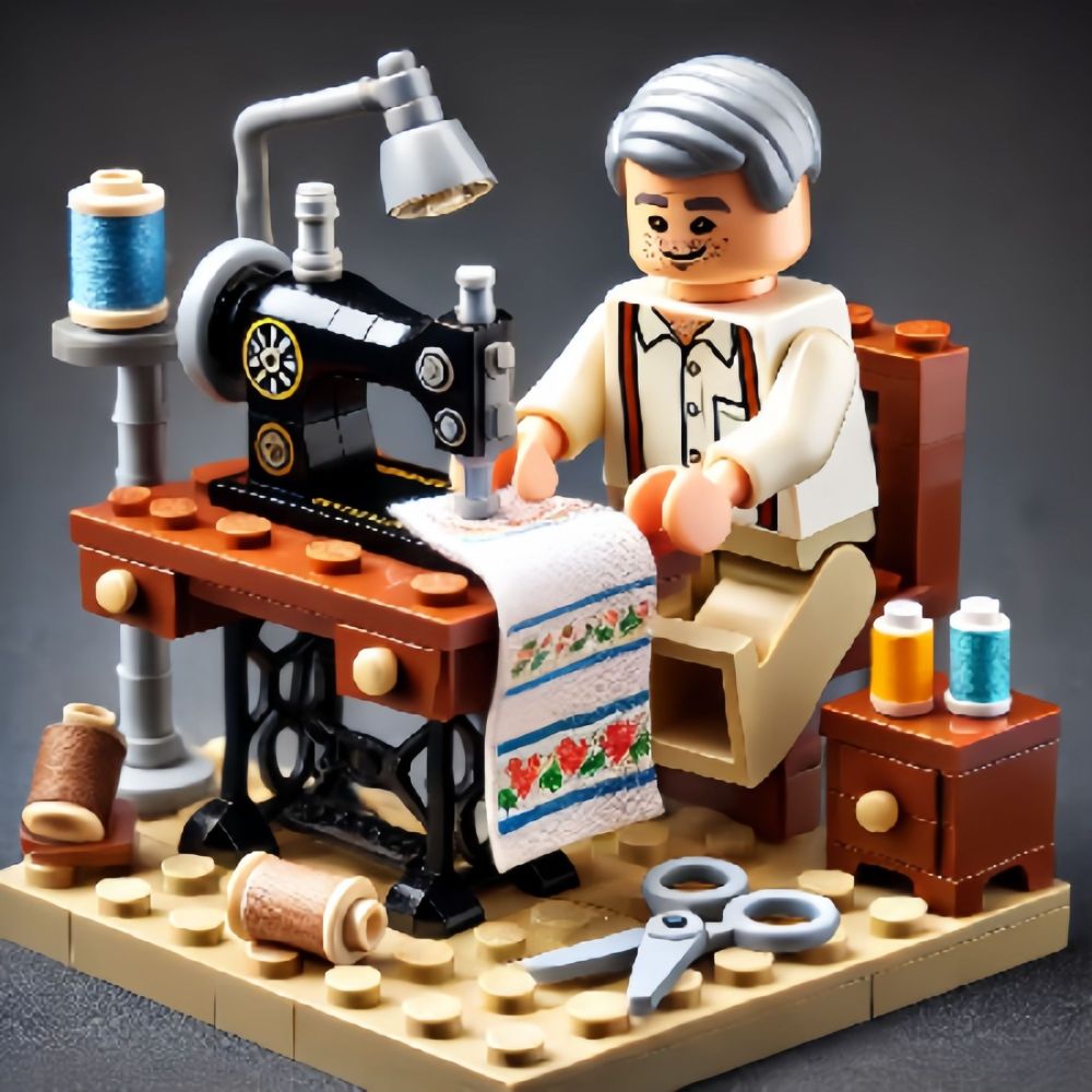 Sewing Machine Building Block Mini Model Set, Creative Educational Toy