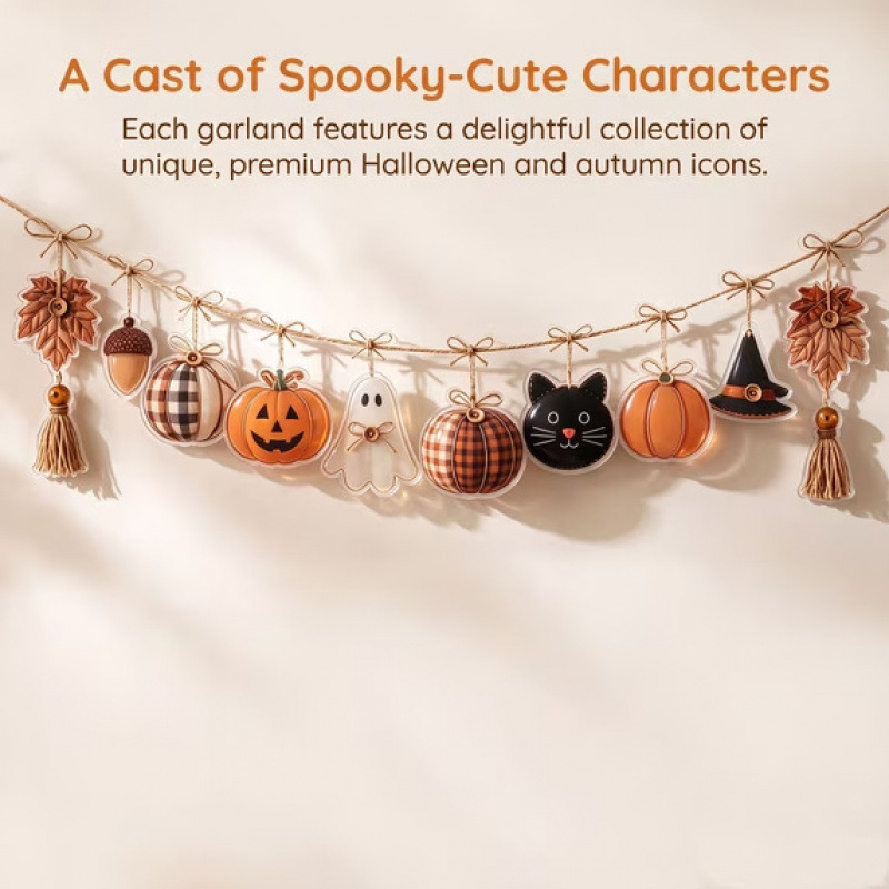 Halloween Hanging Garland Acrylic Banner