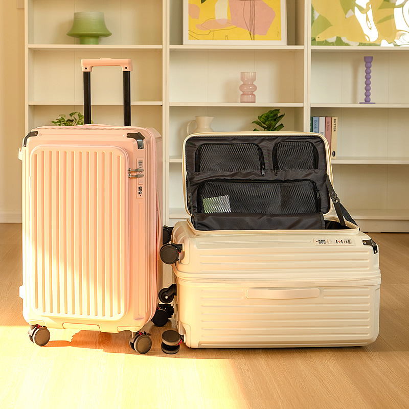Front-Opening Luggage 2025 New Model Expandable Multi-functional Trolley Case 20 inch Travel Suitcase Carry-on Luggage with Password Lock for Men and Women