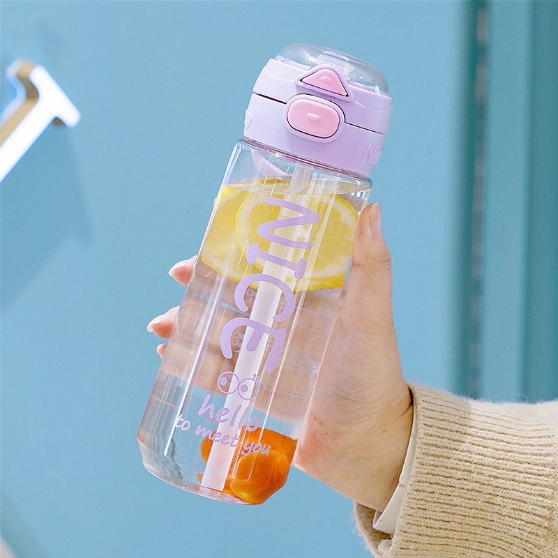 Sommer-Trinkbecher aus Kunststoff mit Strohhalm, doppelt, tragbar, hochwertig, Sportflasche für Männer, Frauen, Studenten und Kinder im Großhandel - 10