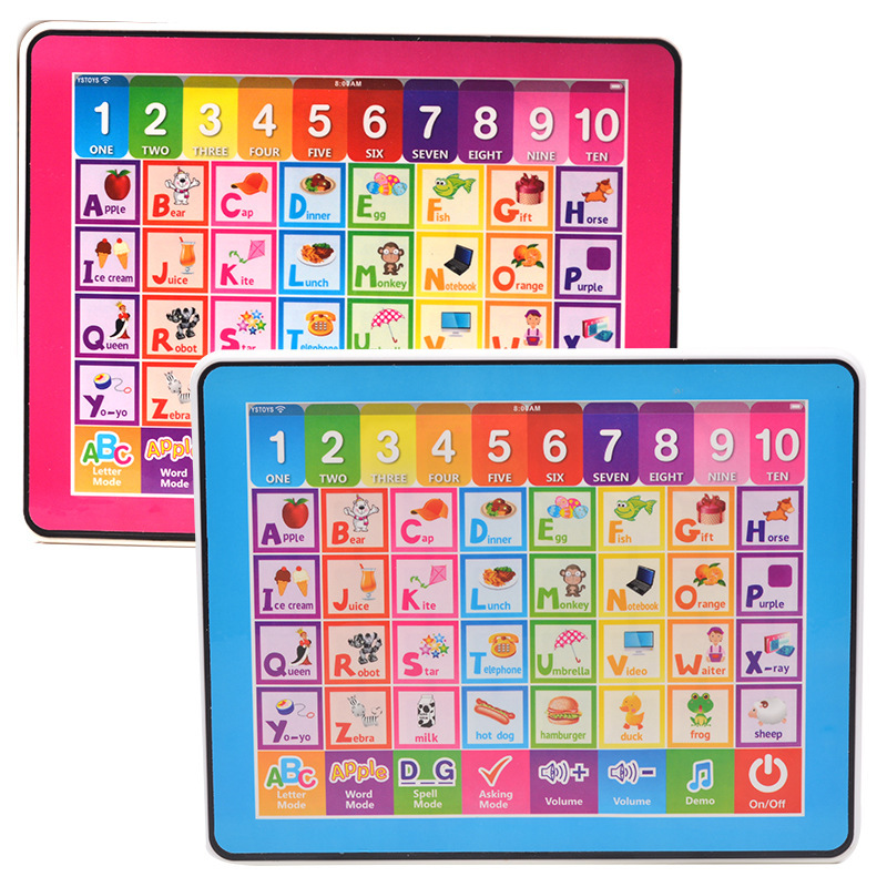 Neues grenzüberschreitendes ABC-Lerntablet auf Englisch, Touch- und Sprachlesestift-Lernmaschine für Fremdsprachen, intelligentes Frühförderspielzeug für Kinder