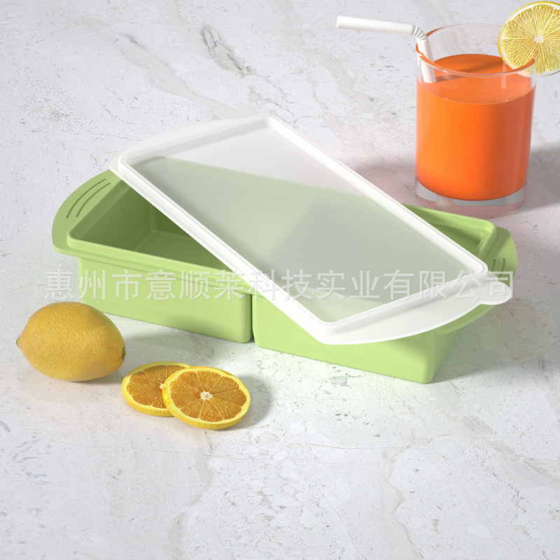 Food grade silicone large ice molds ice cube molds with lid commercial whiskey ice tray soup freezing tray. - 11