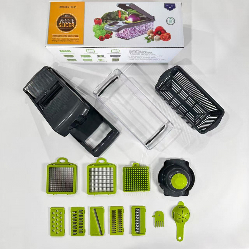 Cross-border Multifunctional Vegetable Chopper Dicer Potato Shredder Julienne Slicer Grater Kitchen Food Shredder - 9