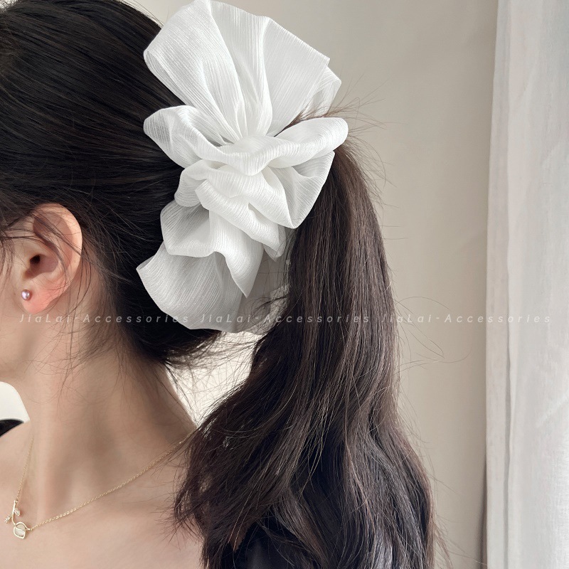 Lace seersucker hair clip shark clip extra large hair clip holder woman back hair clip 2023 new style - 3