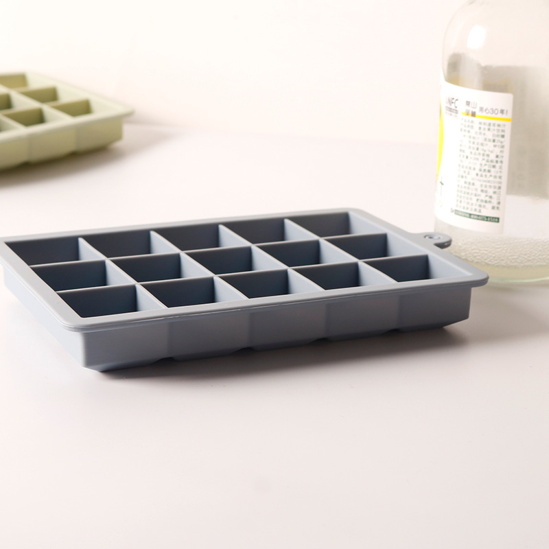 Wholesale 15-compartment ice box with lid, food-grade ice cube mold for home use, 24-compartment square ice cube mold, silicone ice cube mold - 7