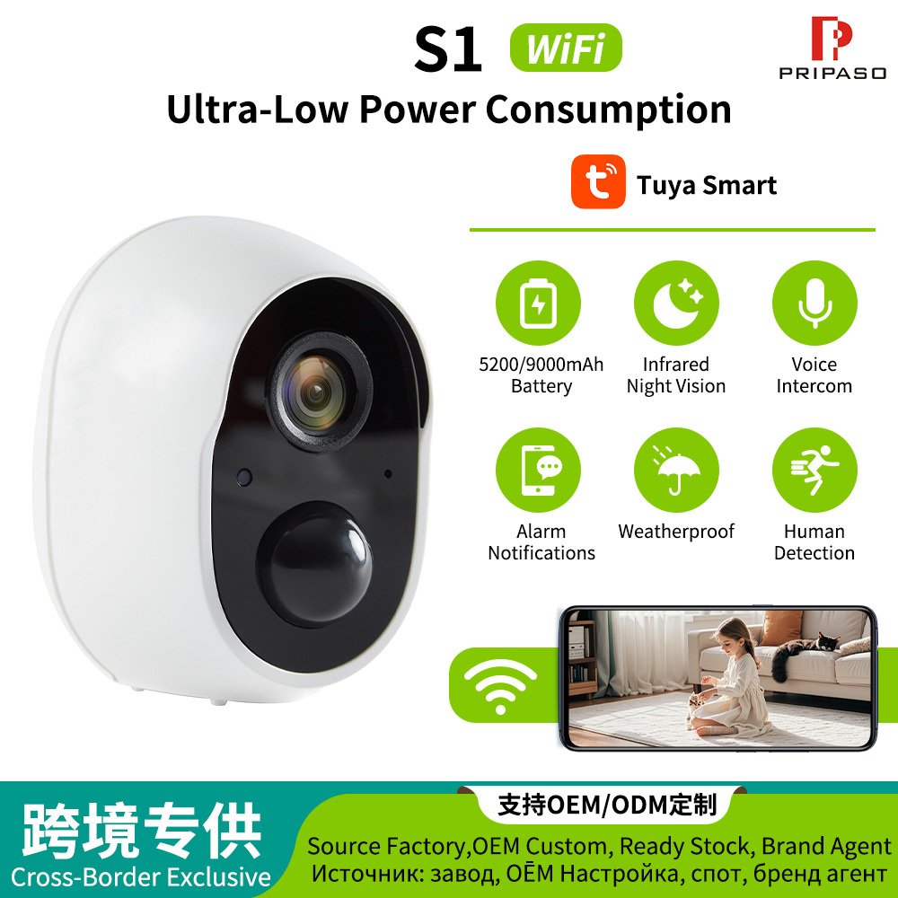 Wireless WiFi surveillance camera, 3MP, smart home