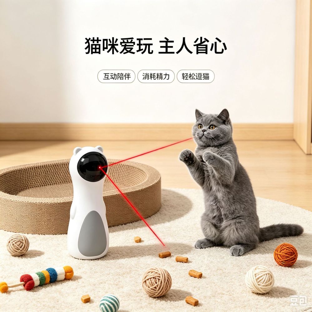 Automatic Infrared Laser Cat Toy with Bear, Smart Electric Cat Toy