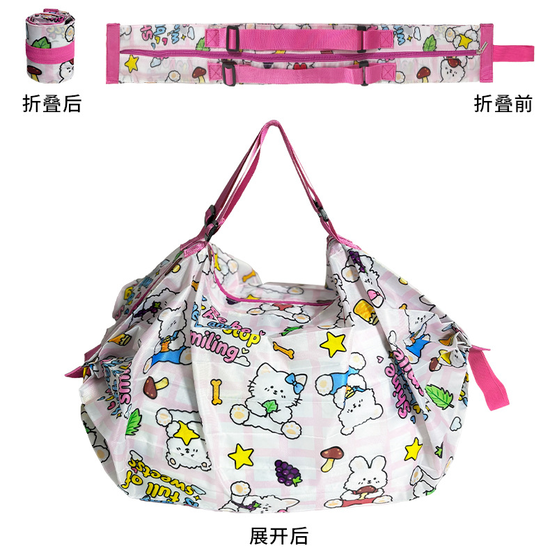 Manufacturer Custom New Large Capacity Waterproof Foldable Shopping Bag Portable Storage Bag Accordion Pleated Handle Bag - 13