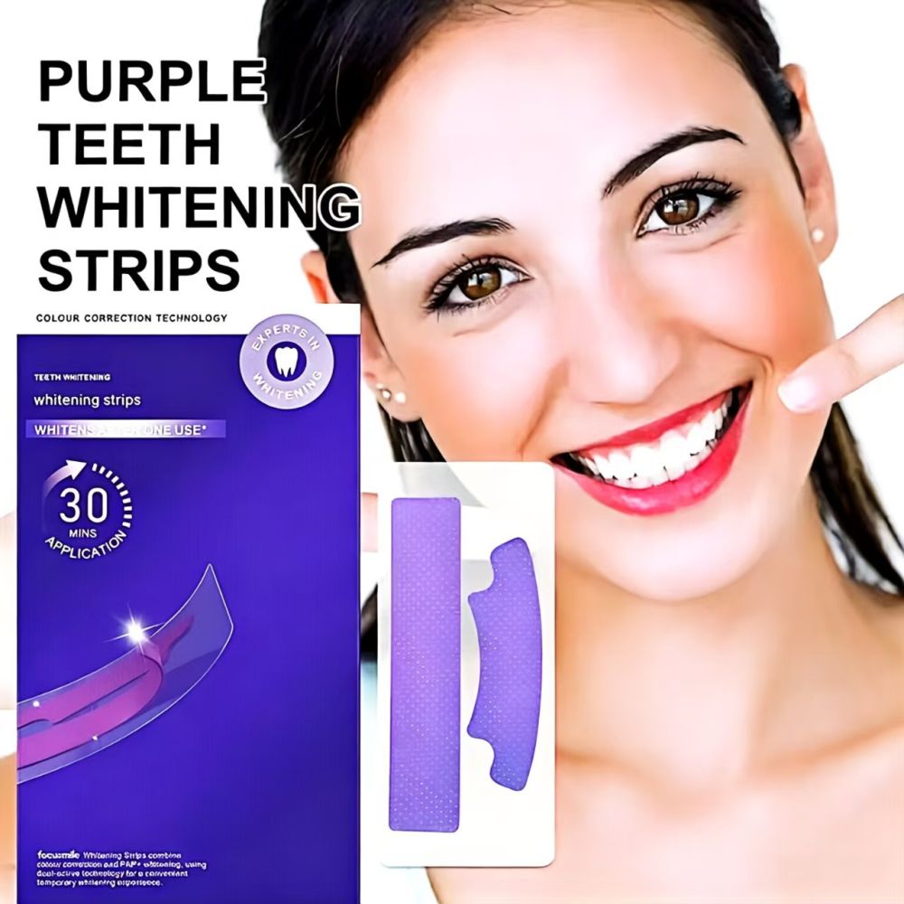 Hi-Smile Отбеливающие полоски для зубов с эффектом коррекции цвета в том же стиле, мгновенное отбеливание V34, фиолетовый нейтральный набор отбеливающих полосок, трансграничный товар в наличии