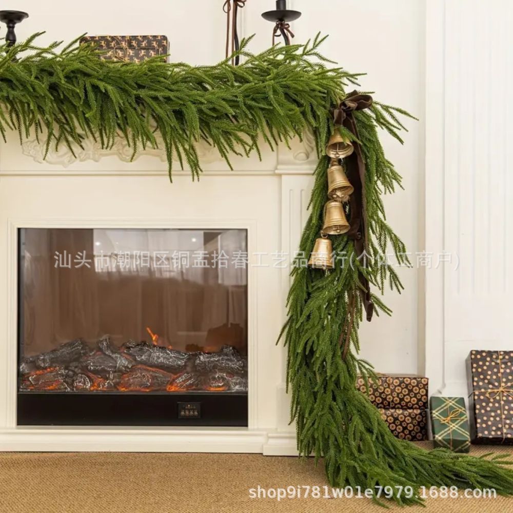 Artificial Rattan Christmas Wreath with Pine Needles Soft Touch