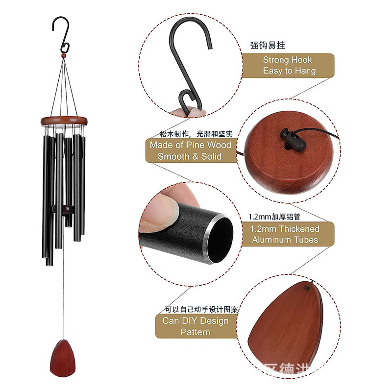 Metal Aluminum Tube Music Memorial Wind Chime Sympathy Gift
