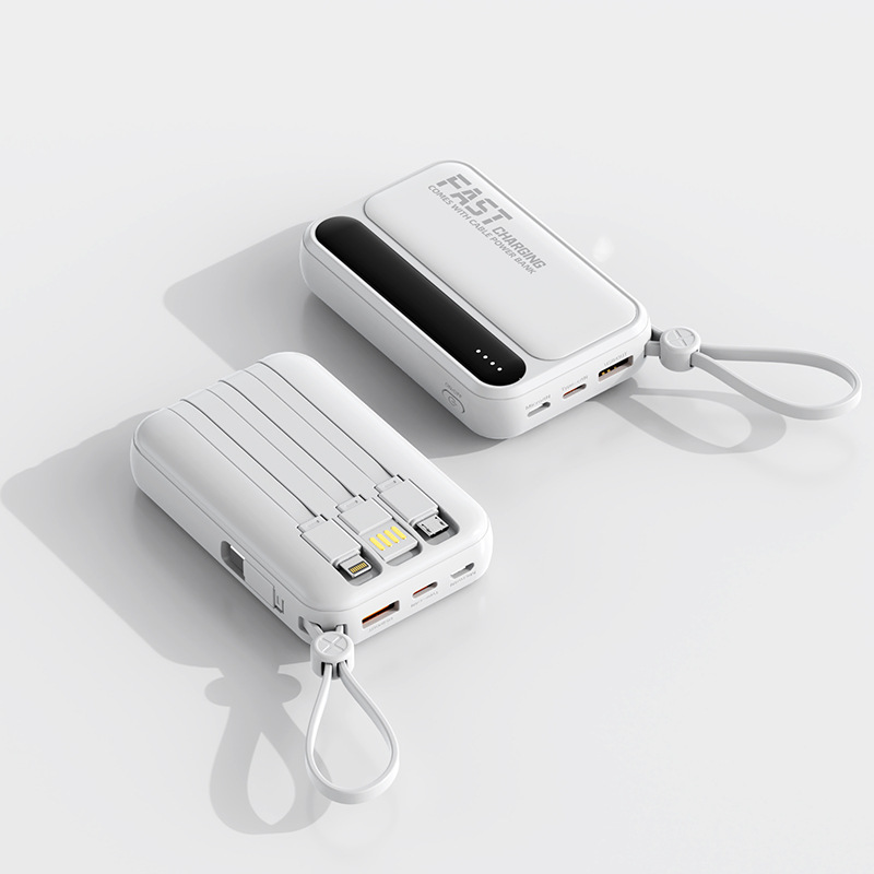 Factory Wholesale Mini Built-in Cable Power Bank 20000mAh Large Capacity Portable Mobile Charger Custom Gift Printing - 9