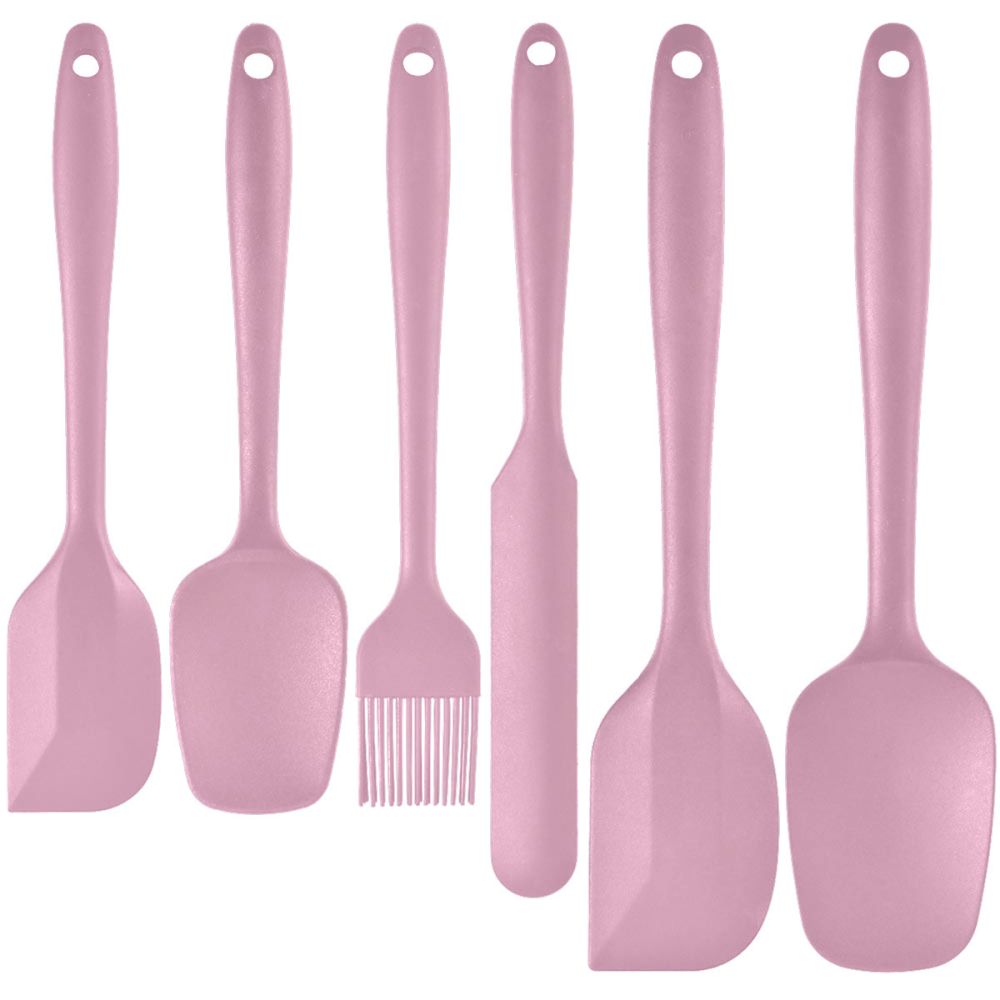 Yüksek Sıcaklık Dirençli Silikon Kazıyıcı Seti 6'lı Paket Krem Tek Parça Kazıyıcı Spatula Fırça Çeşitli Boyutlarda Silikon Mutfak Aletleri - 9