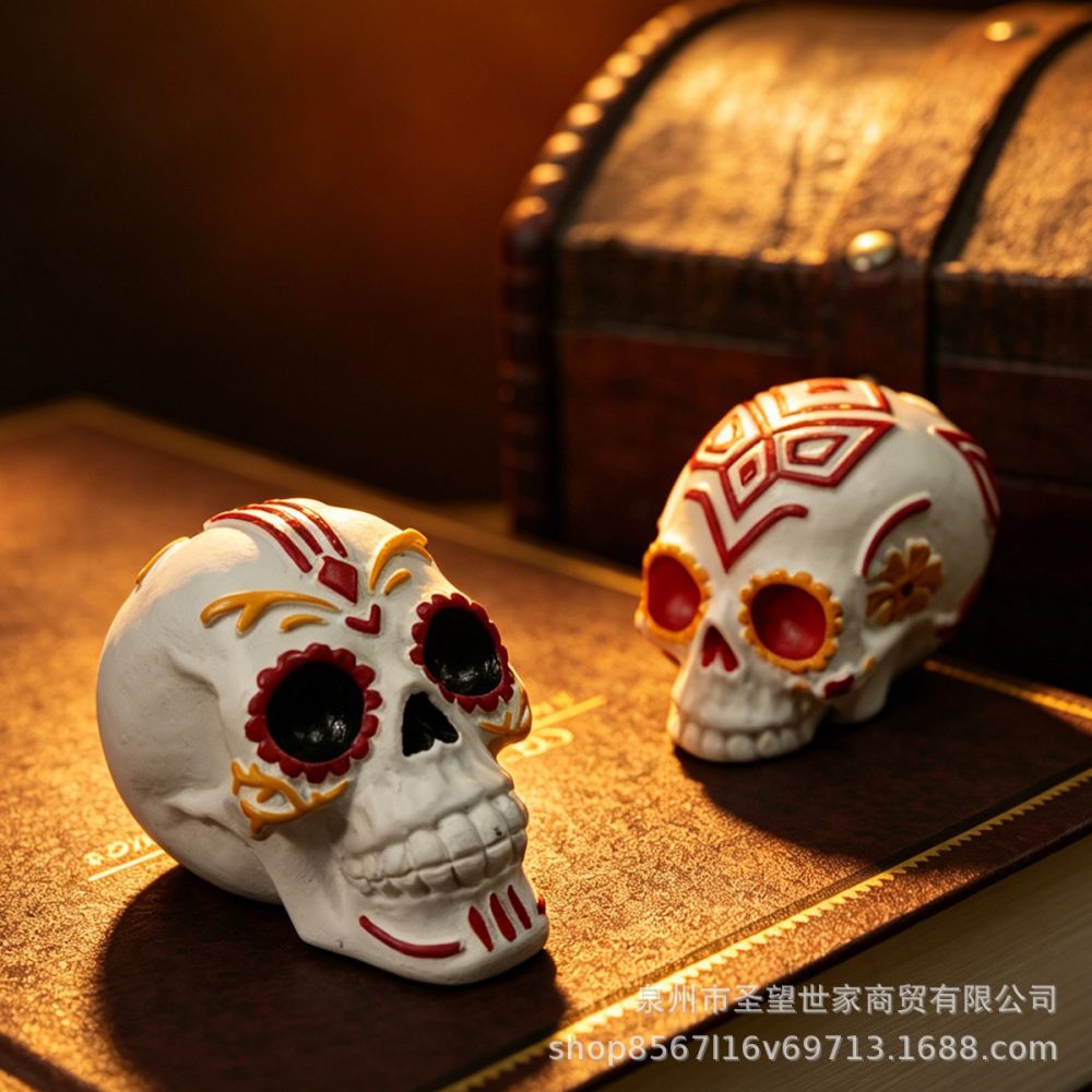 Halloween Skull Desktop Ornament, Decorative Small Figure
