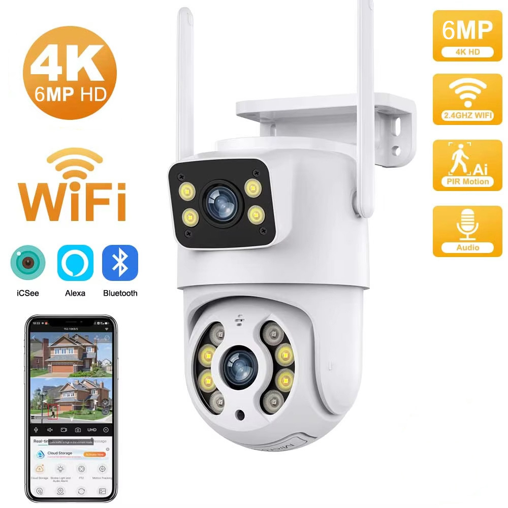 ICsee Outdoor 5G çift frekans izleme kamerası, çift lens, WiFi, HD