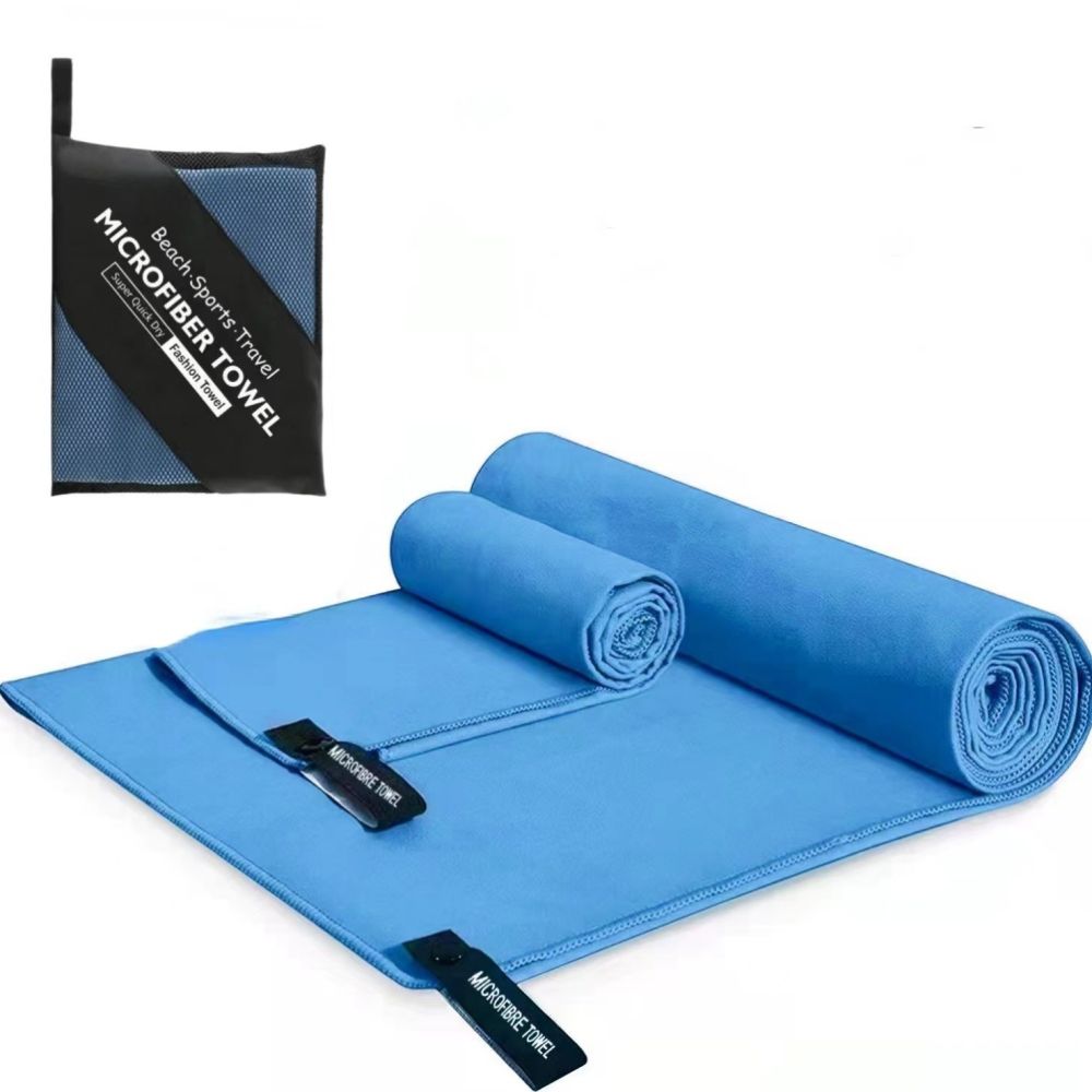 Taşınabilir Saklama Çift Taraflı Polar Üç Parçalı Set Hızlı Kuruyan Havlu Fitness Kamp Dağcılık Ultra İnce Fiber Spor Havlu Seti - 12
