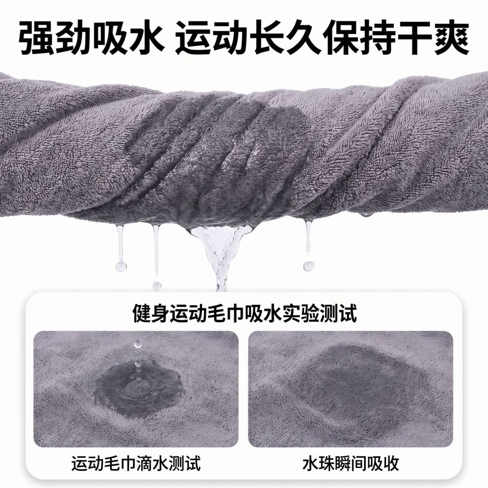 Gym Sports Sweat-Absorbent Quick-Dry Towel Microfiber Yoga Mat Towel Multifunctional Solid Color Sports Towel Custom Logo - 4