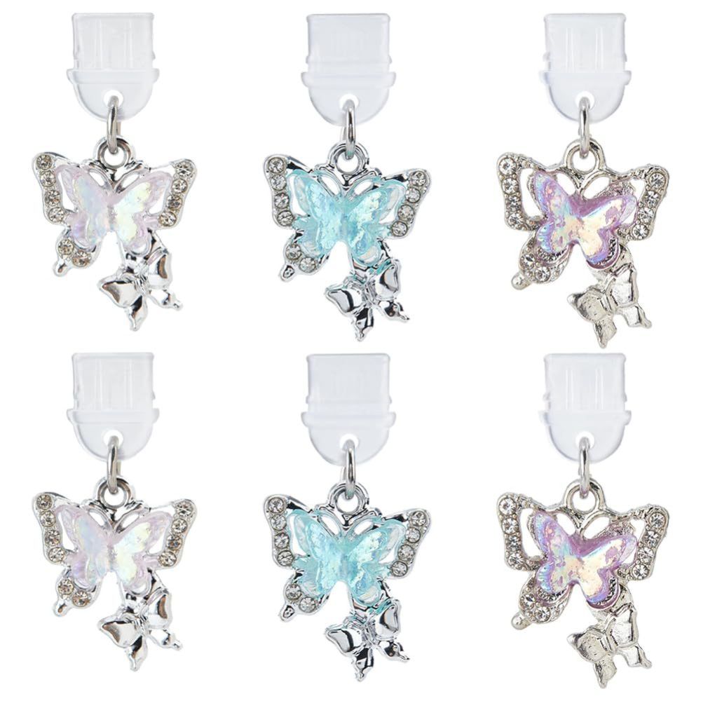 Colorful Butterfly Moon Necklace Personalized Dust Plug Combination Compatible with European and American Android Readers and Apple Phones