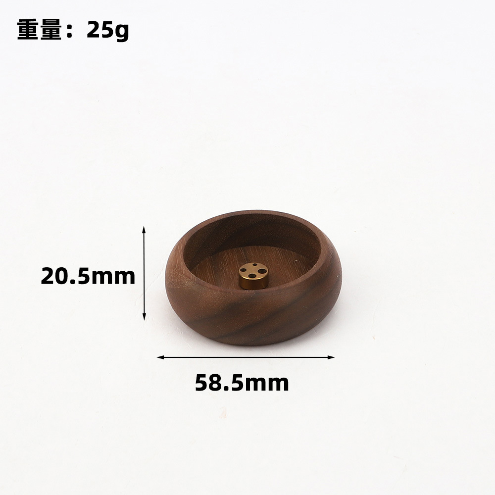 Chinese style black walnut home incense holder 4-hole wooden incense stick holder home handmade incense base fine incense holder - 5