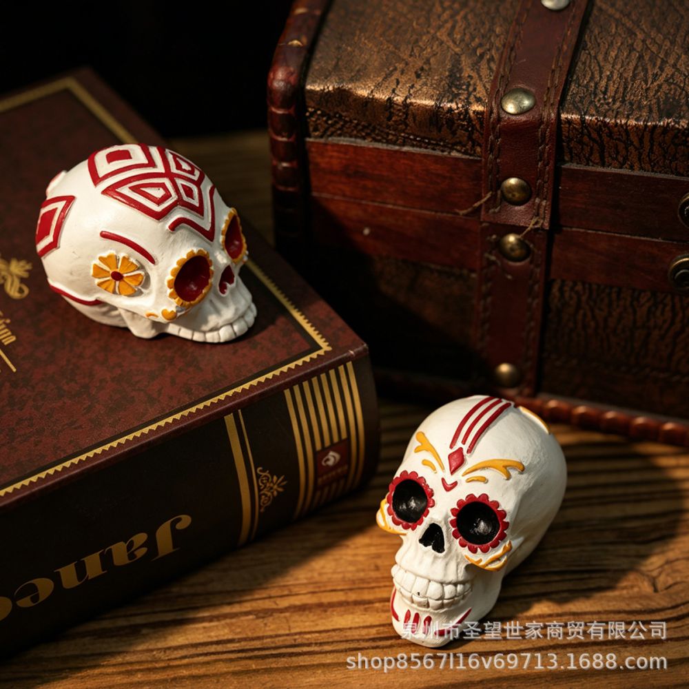 Halloween Skull Desktop Ornament, Decorative Small Figure