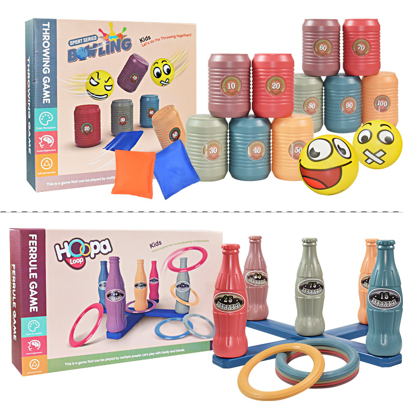 Interactive Ring Toss and Bowling Toss Set, Early Education Toy for Kids - 1