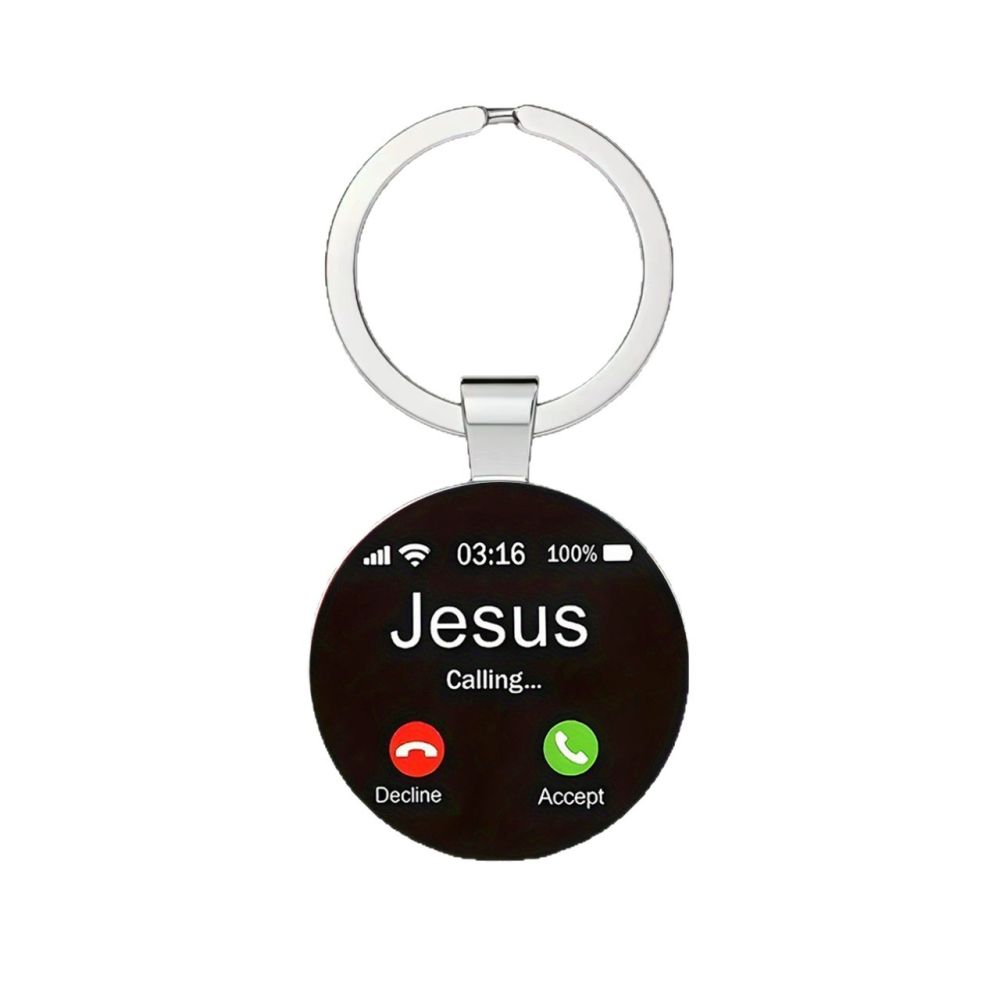 Cross-border Hot Seller Phone Incoming Call Screen Pattern Alloy Glass Keychain Accessory