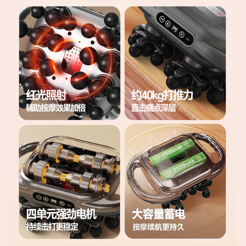 跨境代发家用专业级肌肉筋膜枪电动按摩器按摩枪充电款28头筋膜枪