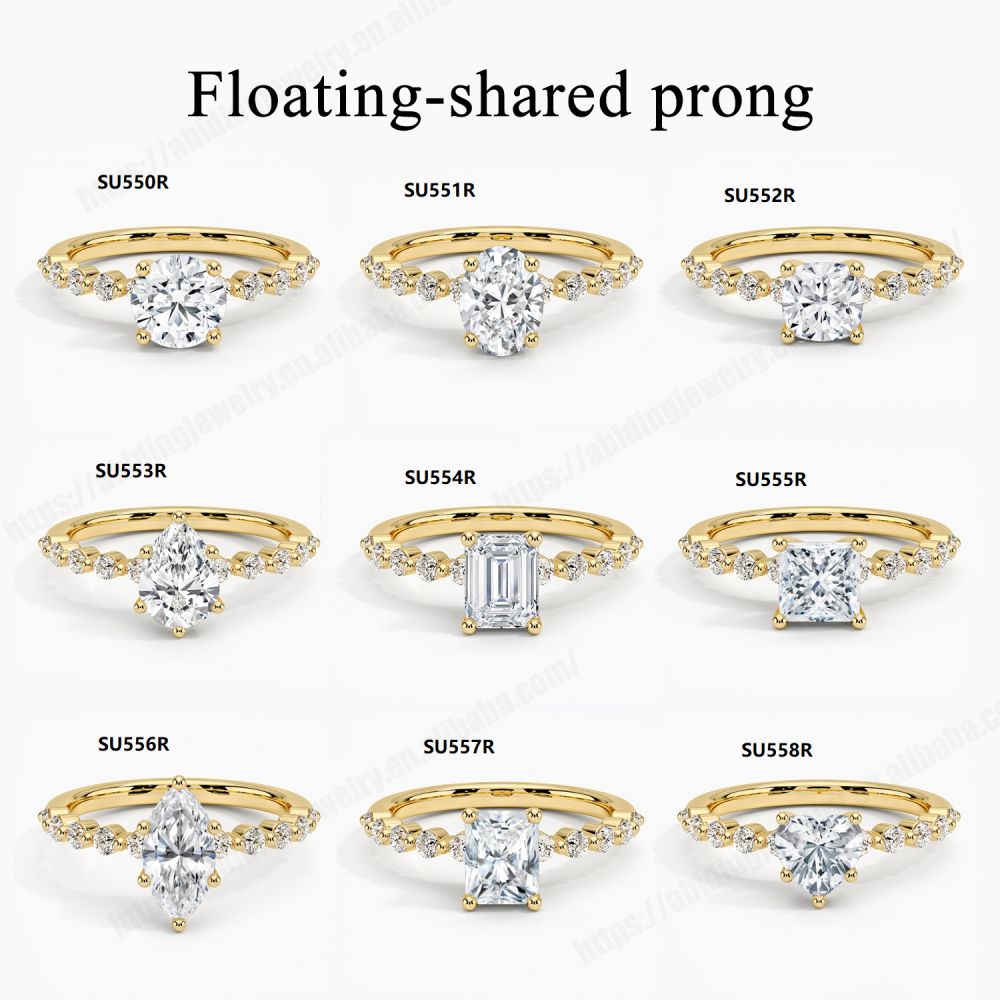 Moissanit-Ring 1-5 Karat, S925 Sterlingsilber, 18K vergoldet