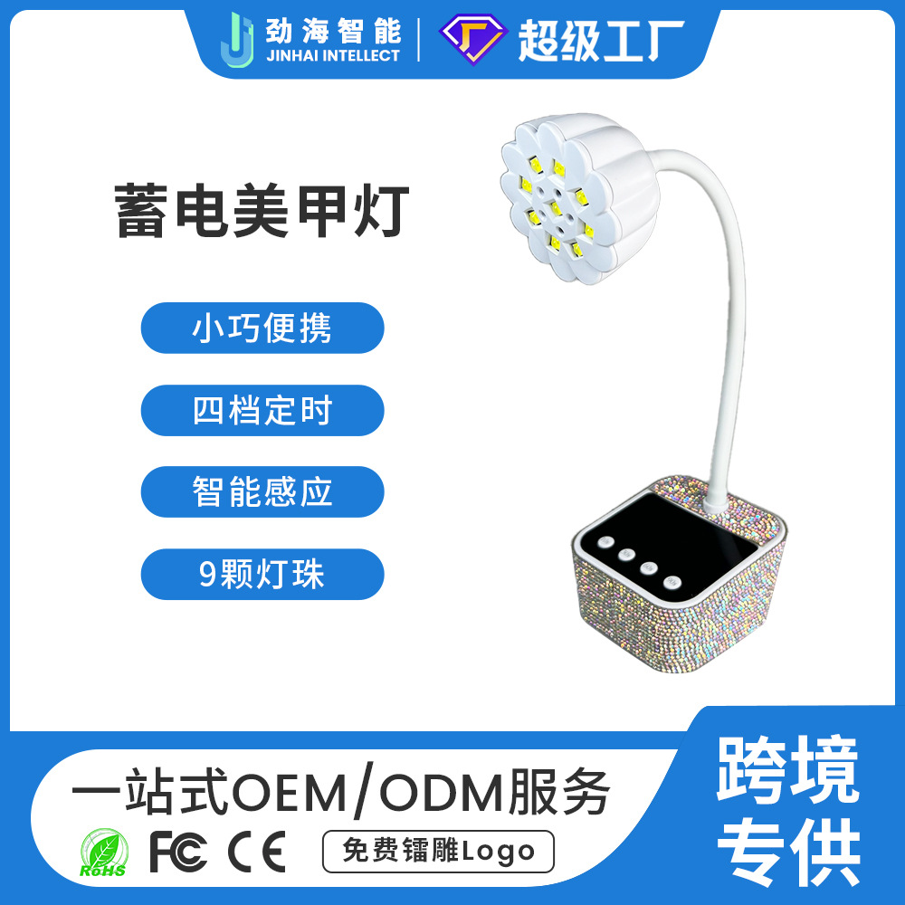 Mini UV nail dryer with smart wireless LED light therapy - 1