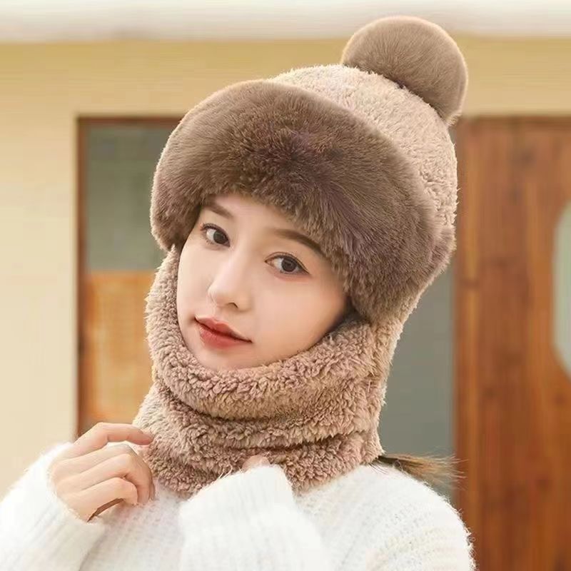 Winter Hat with Ear Protection, Windproof, Fleece-Lined Neck Gaiter and Mask