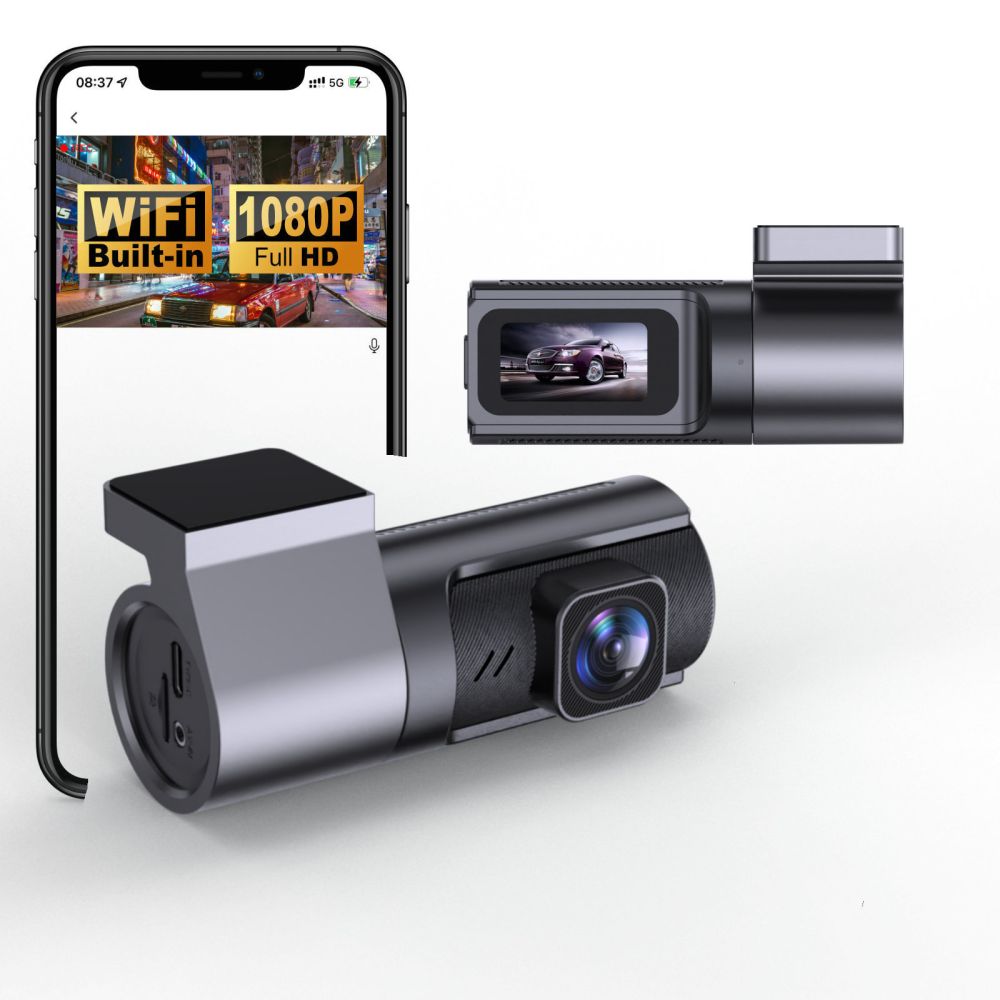 Dash cam with WiFi, screenless, USB recording