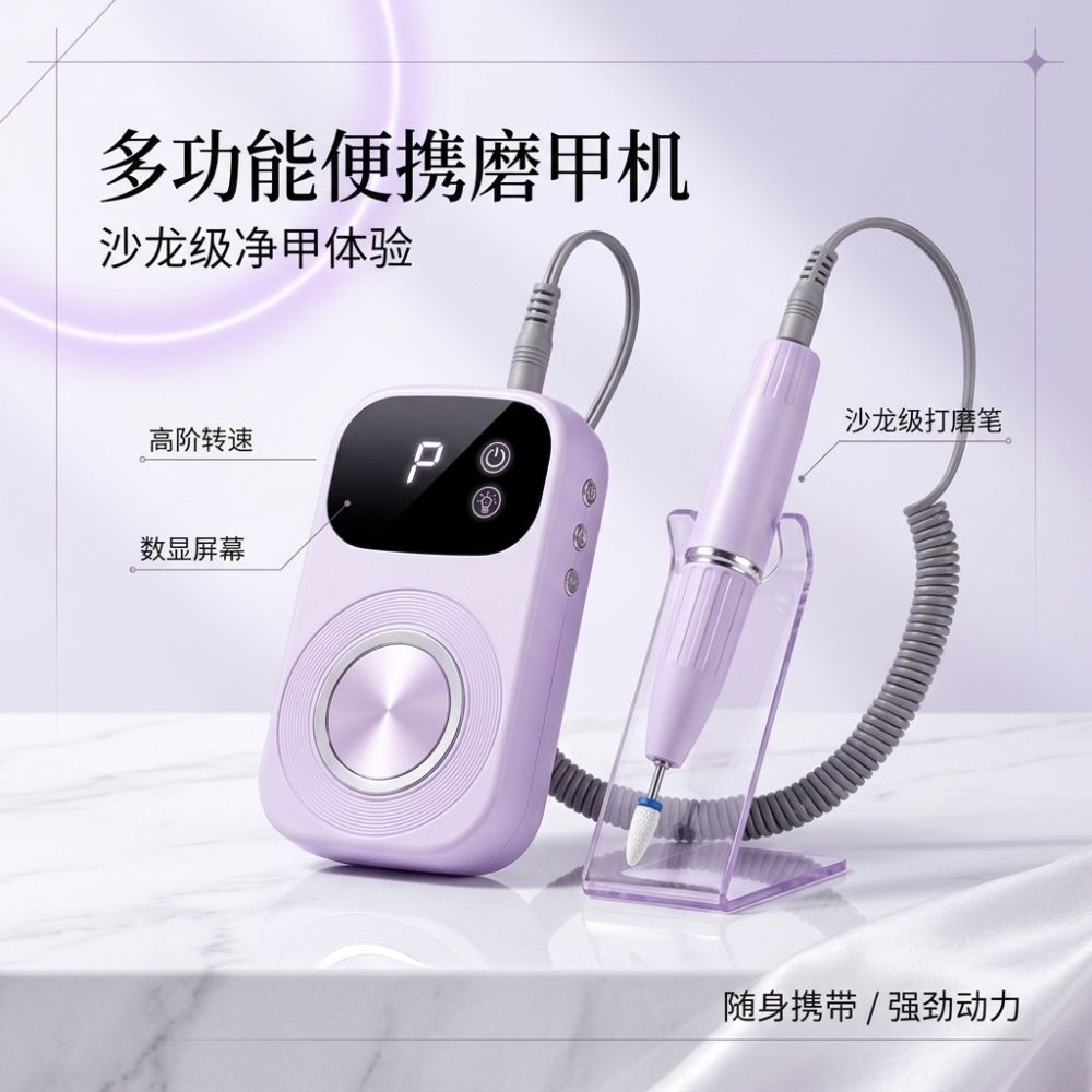 Portable Rechargeable Electric Nail File Drill, Quiet
