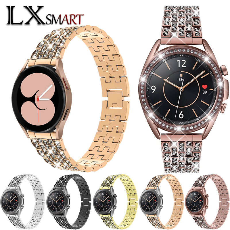 Diamond-Studded Stainless Steel Strap for Samsung Galaxy Watch4/5, 20/22mm