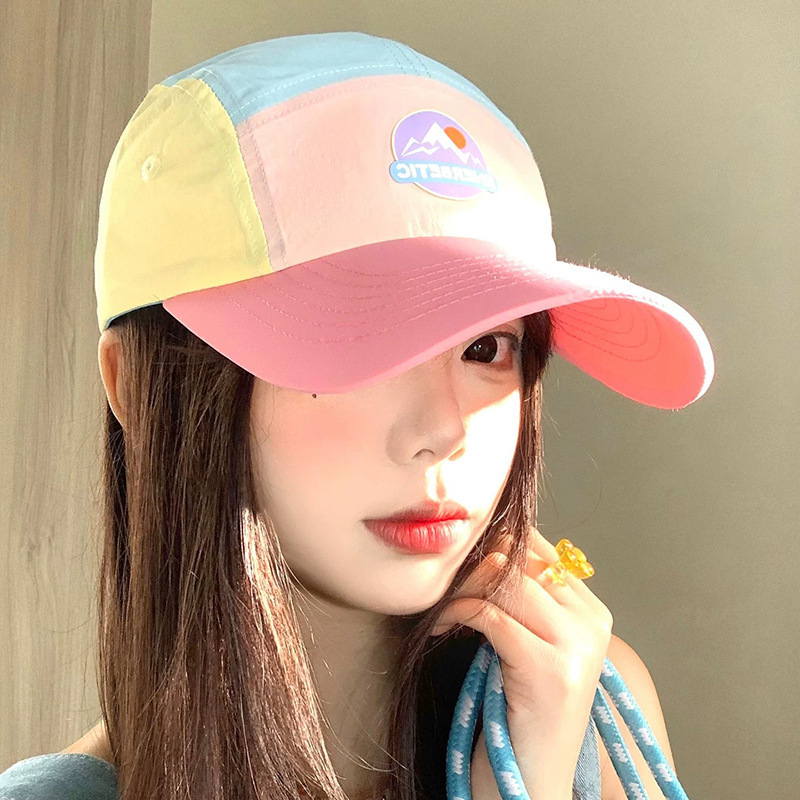 Dopamine Color-Block Quick-Dry Baseball Cap, Thin Breathable, Women