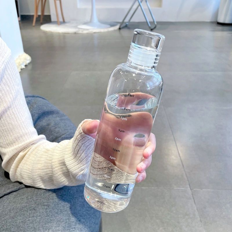 Minimalist 500ml Plastik Su Şişesi water bottle Plastik Bardak Ölçekli Su Bardağı Spor Su Şişesi 6 Renk Seçeneği - 4
