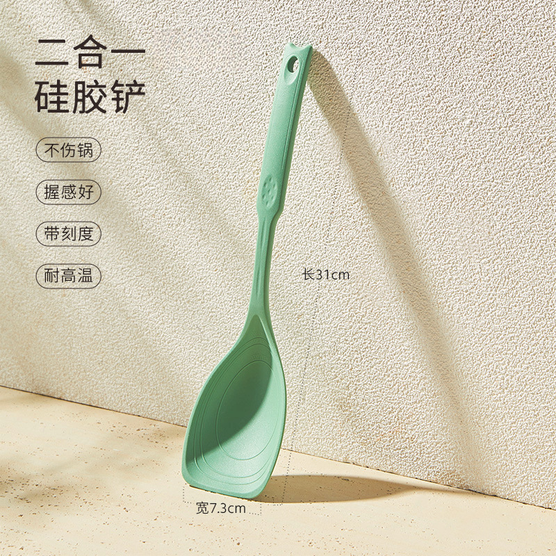 Çok fonksiyonlu silikon spatula, çorba kaşığı, mutfak günlük kullanım mutfak gıda takviyesi aracı, yapışmaz spatula, yüksek sıcaklığa dayanıklı mutfak eşyaları - 8
