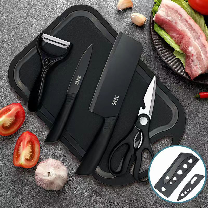 Stainless steel kitchen knife set with fruit knife - 1