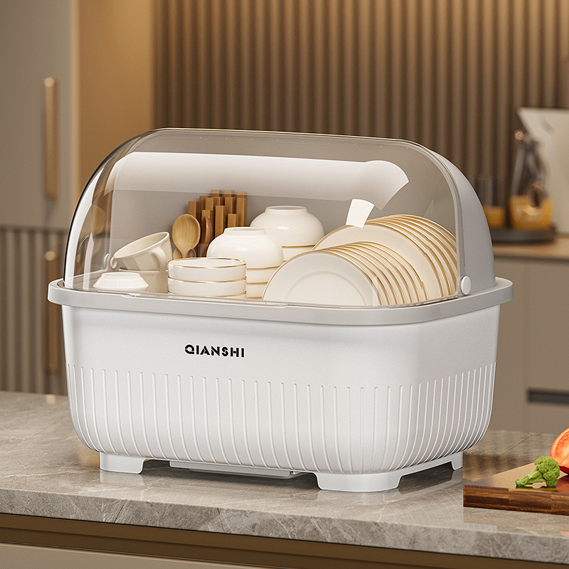 Kitchen cabinet with lid, dishware storage, dustproof