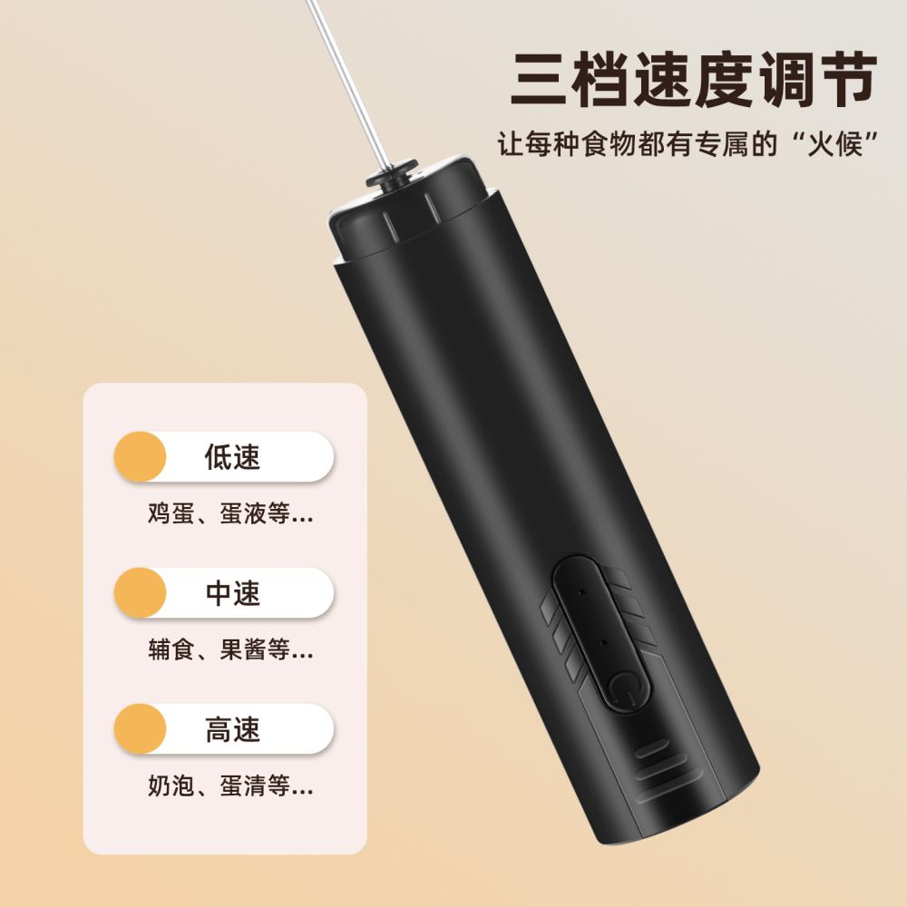 Factory New Electric Milk Frother with Dust Cover Egg Beater Handheld Wireless Coffee Whisk for Home Use - 3