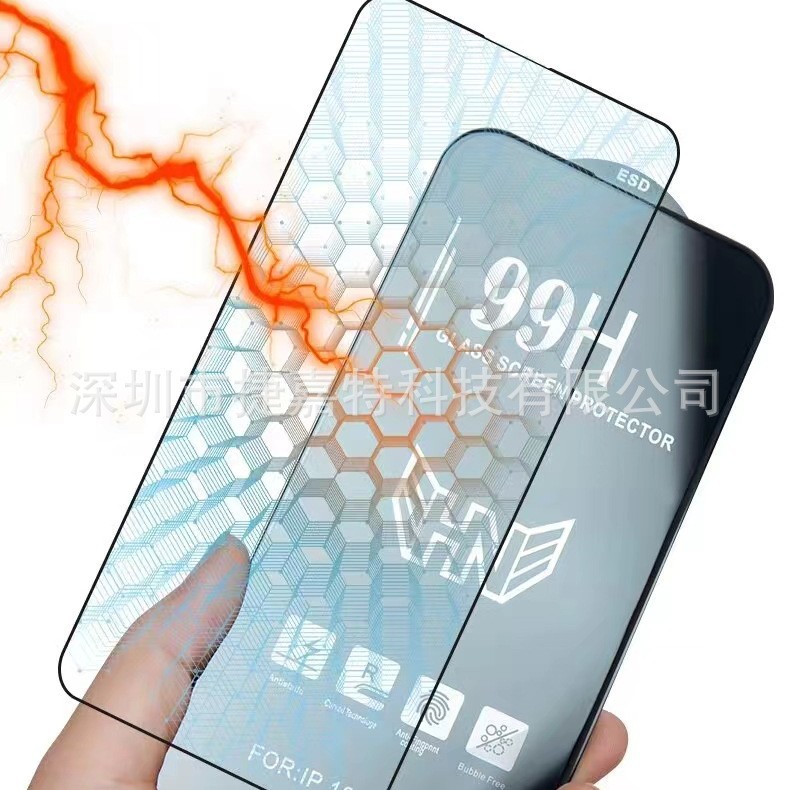 Antistatische Hartglasschutzfolie für iPhone 12-16 Pro Max