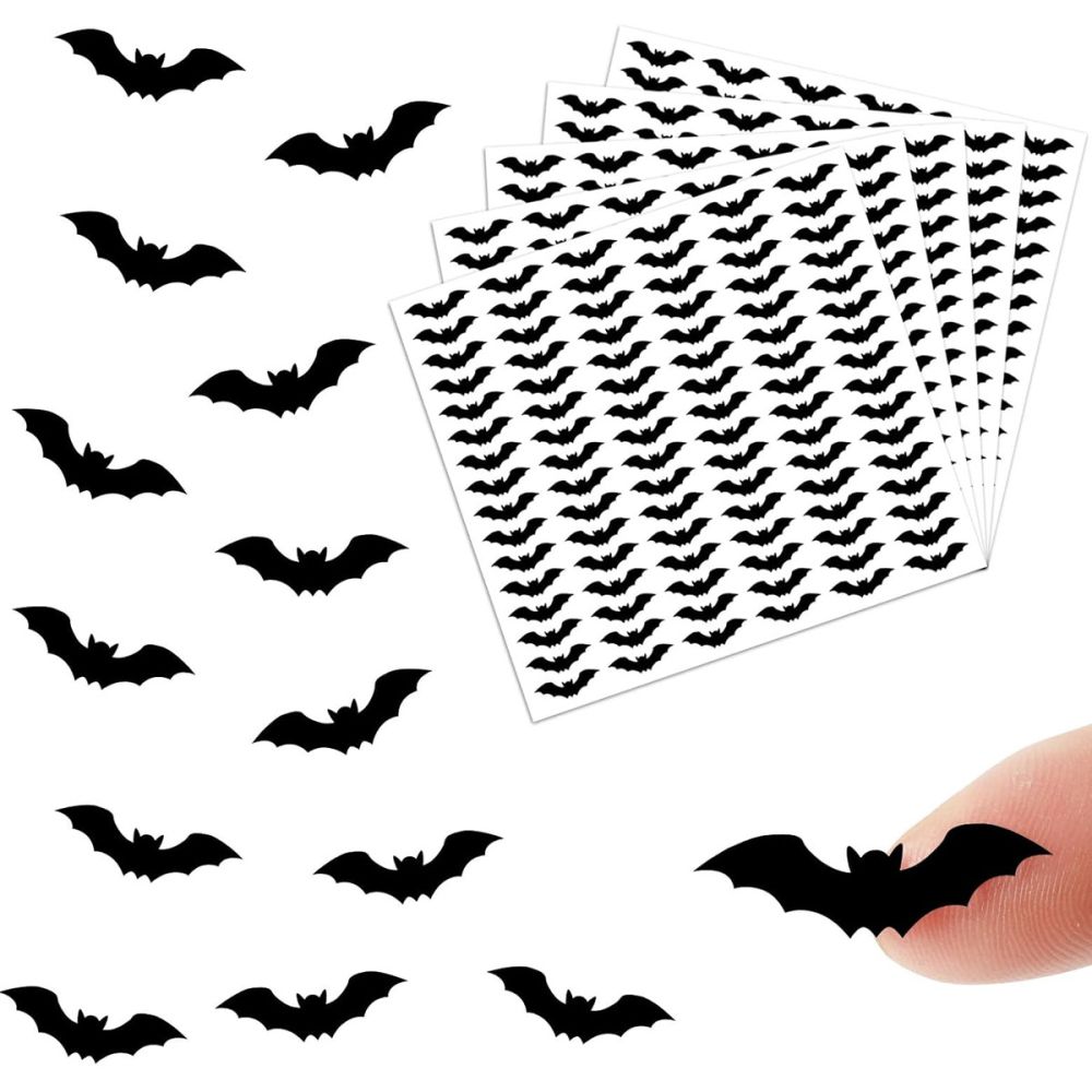 Halloween Bat Stickers, Waterproof Synthetic Paper, Black, Self-Adhesive