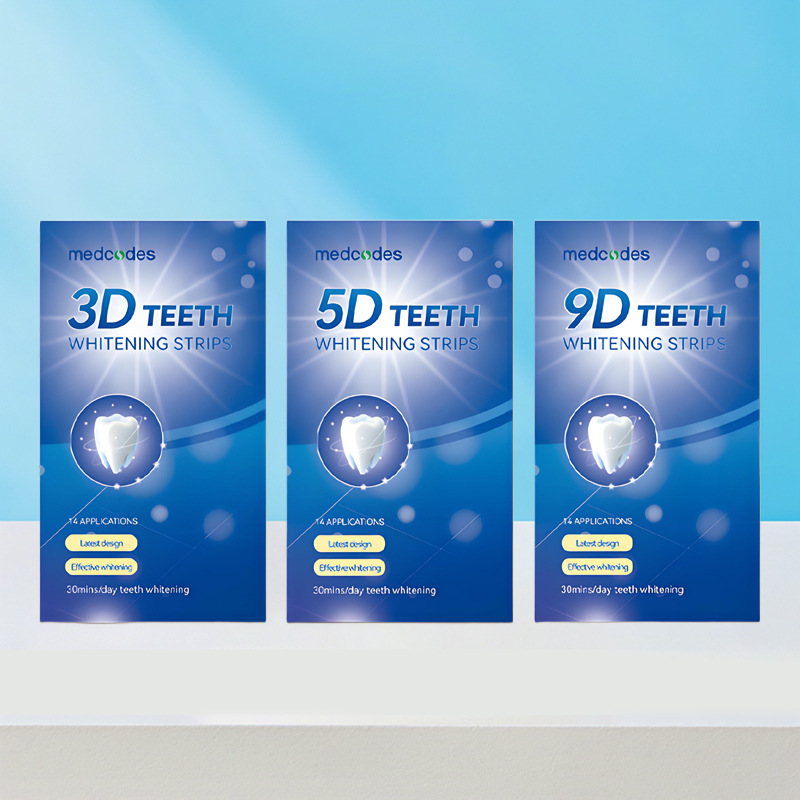 跨境热销3D 5D 9D牙贴 减黄洁白牙齿炫白亮白美牙贴片便携美牙贴