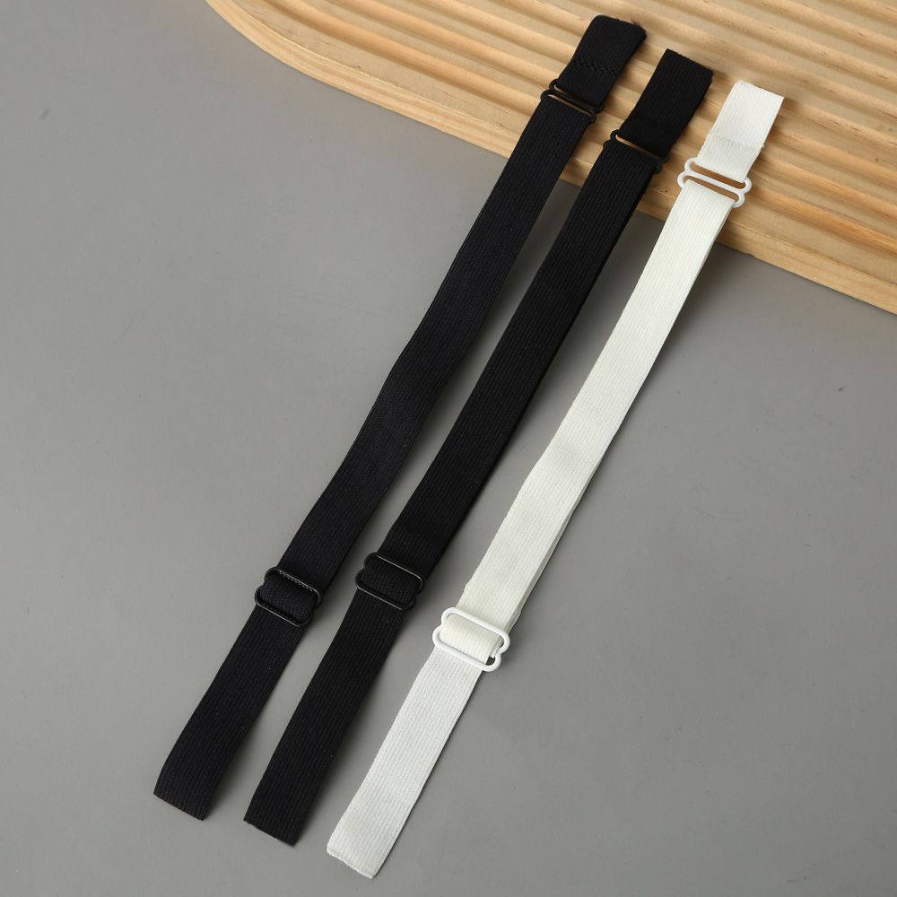 1.5cm Nylon Spandex Eye Mask Adjustable Strap, Black and White, DIY