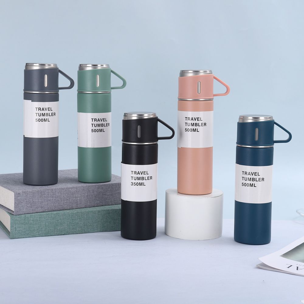 304 stainless steel insulated cup, three-lid gift set
