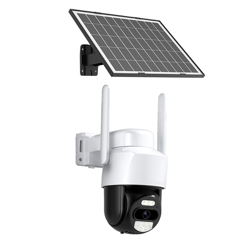 Çapraz Sınır Ağ Kamerası Yüksek Çözünürlüklü Dış Mekan Monitörü 360 Derece Gece Görüşü Dış Mekan 4G Güneş Enerjili Gözetleme Kamerası