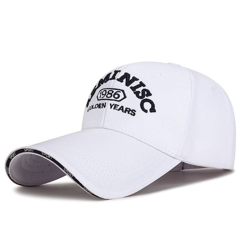Baseballkappe mit breiter steifer Krempe für Herren und Damen aus Ananasgewebe für alle vier Jahreszeiten, modische vielseitige 3D-Stickerei 1986 Entenschnabel-Kappe - 10