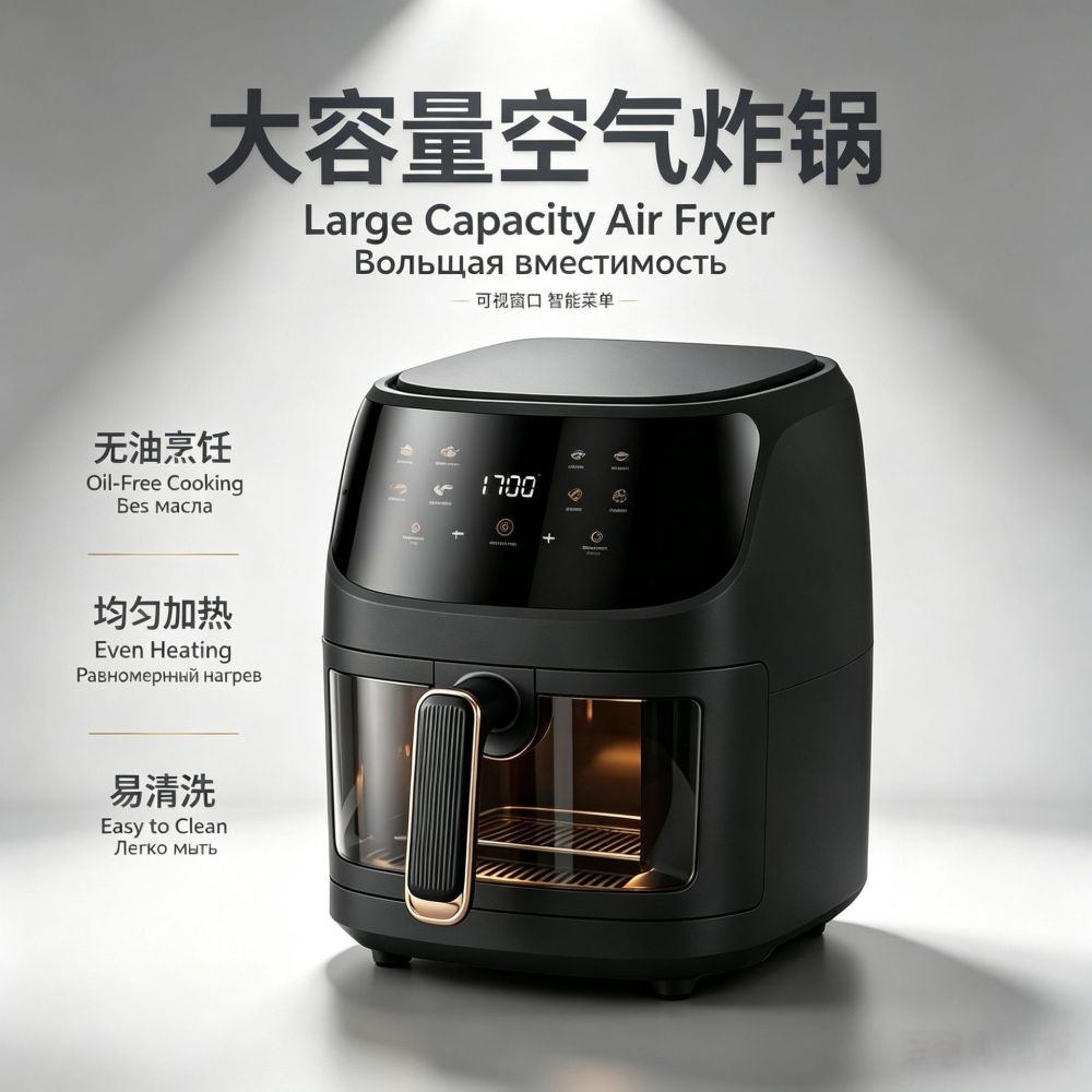 8L Air Fryer Multifunktion Intelligenter Touchscreen Großer Kapazität Airfryer Backofen Pommes Fritteuse Elektro-Fritteuse für grenzüberschreitenden Handel - 4
